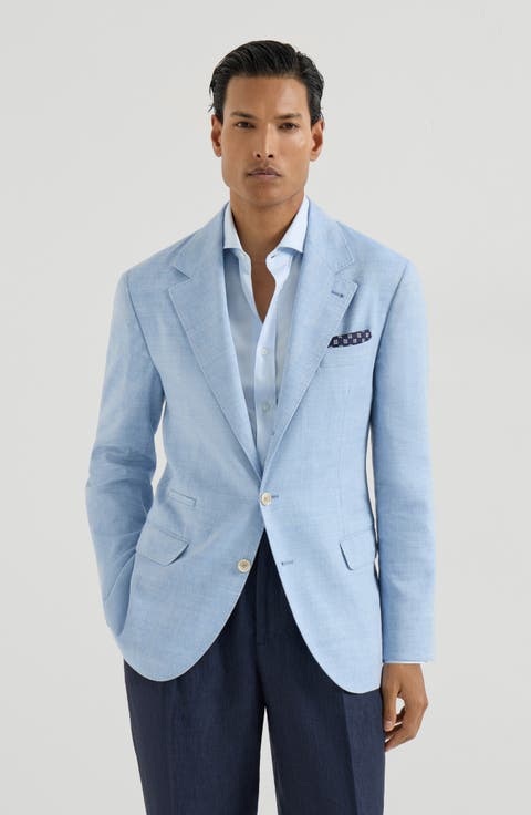Chevron deconstructed blazer