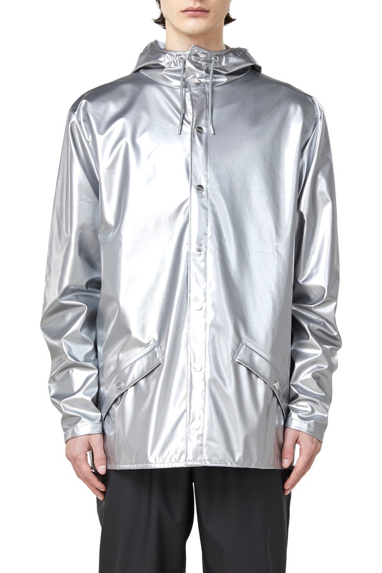 Lightweight Hooded Rain Jacket, Main, color, SILVER