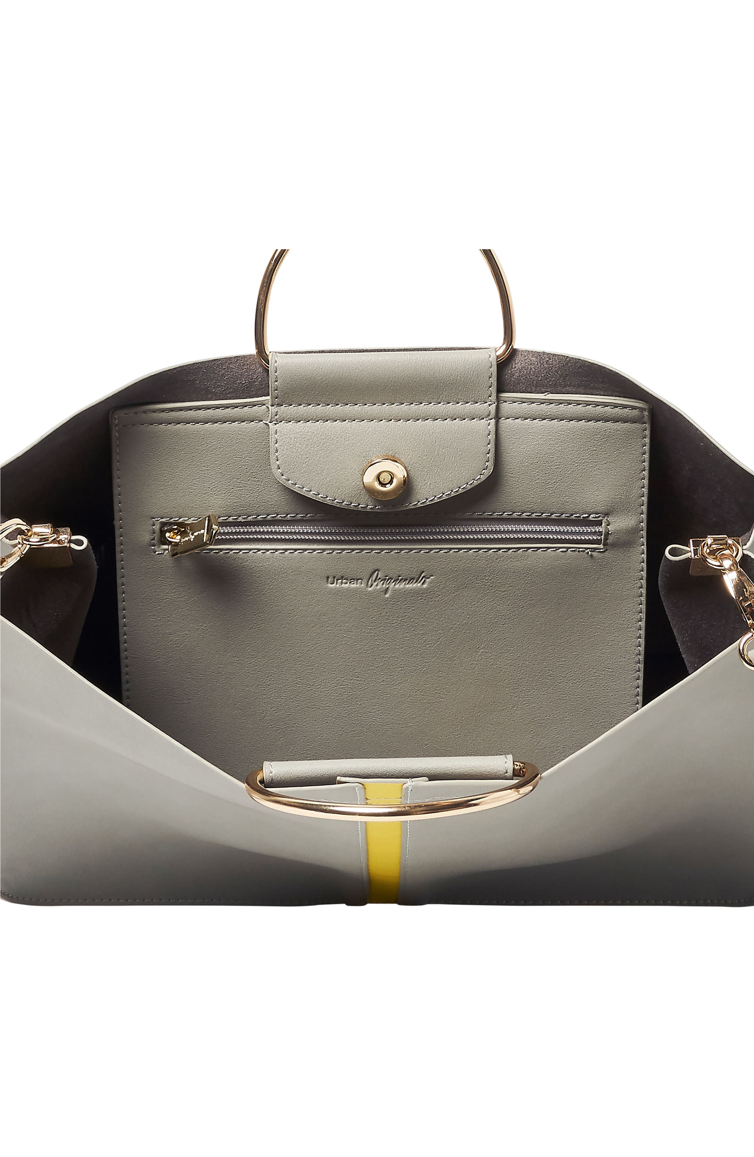 Love Affair Vegan Leather Tote, Alternate, color, GREY