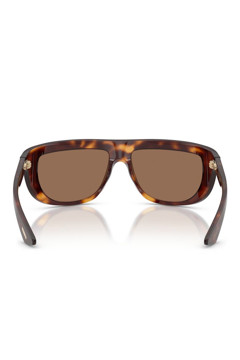 65mm Khaite Irregular Sunglasses, Alternate, color, DARK MAHOGANY / BROWN