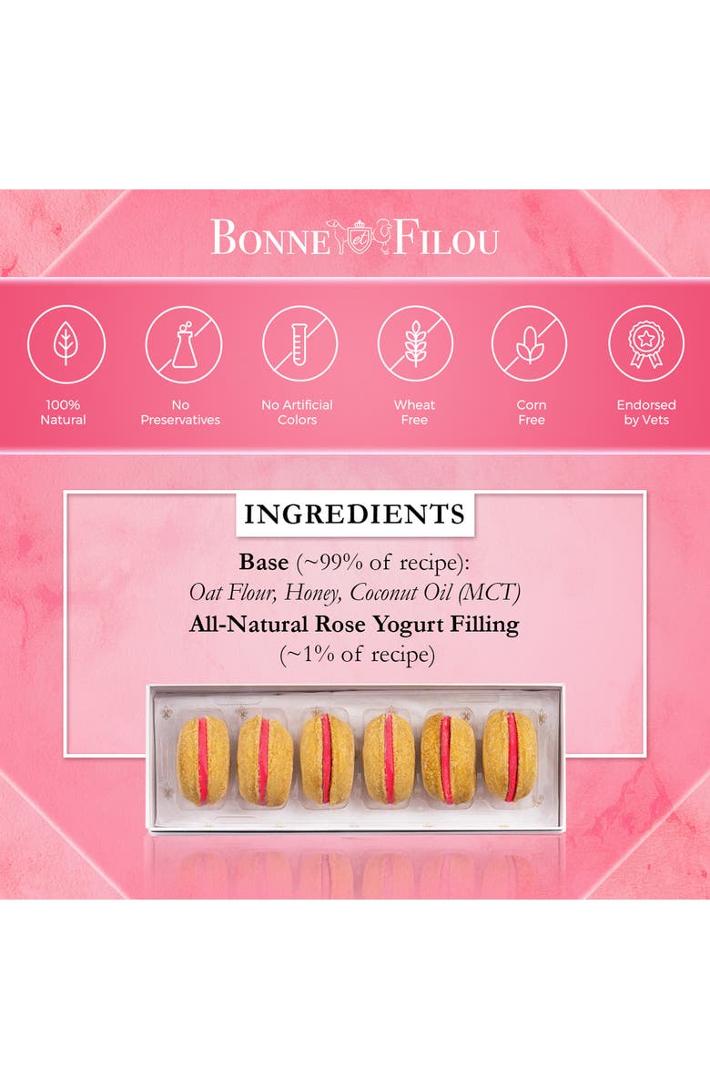 BONNE ET FILOU Rose Macarons Dog Treats, Alternate, color, 