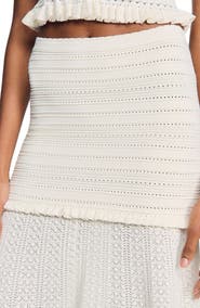 SANDRO Pointelle knit maxi skirt