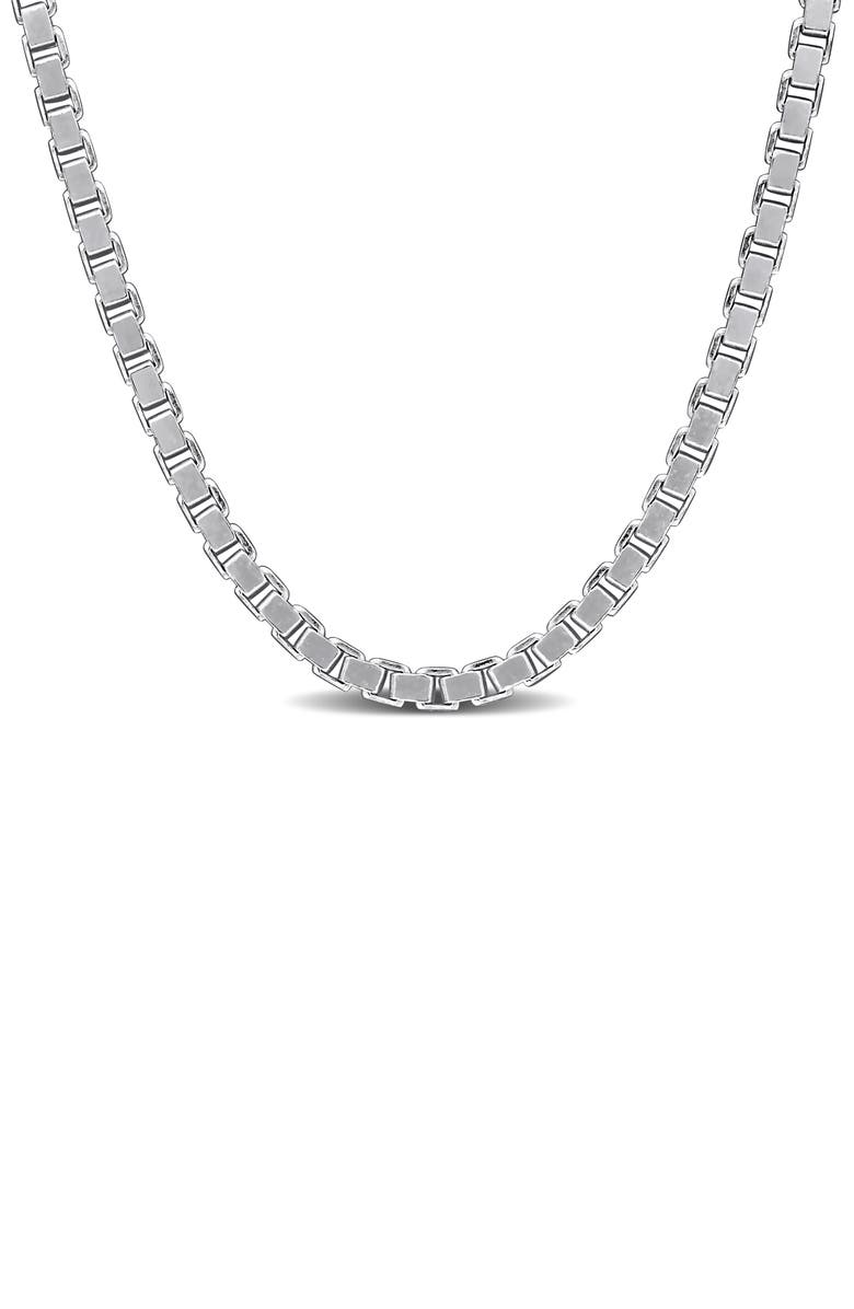 DELMAR Box Link Chain Necklace, 1.90mm, Main, color, Silver