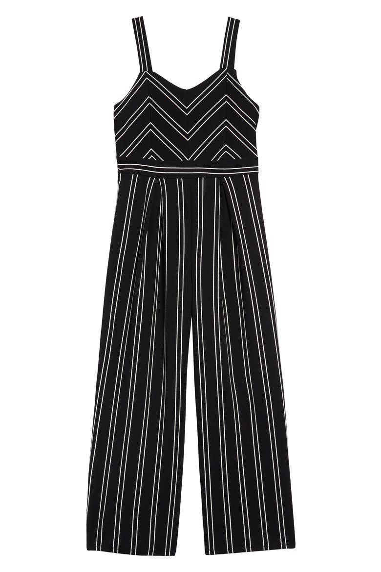 Stripe Jumpsuit, Main, color, BLK/IVORY