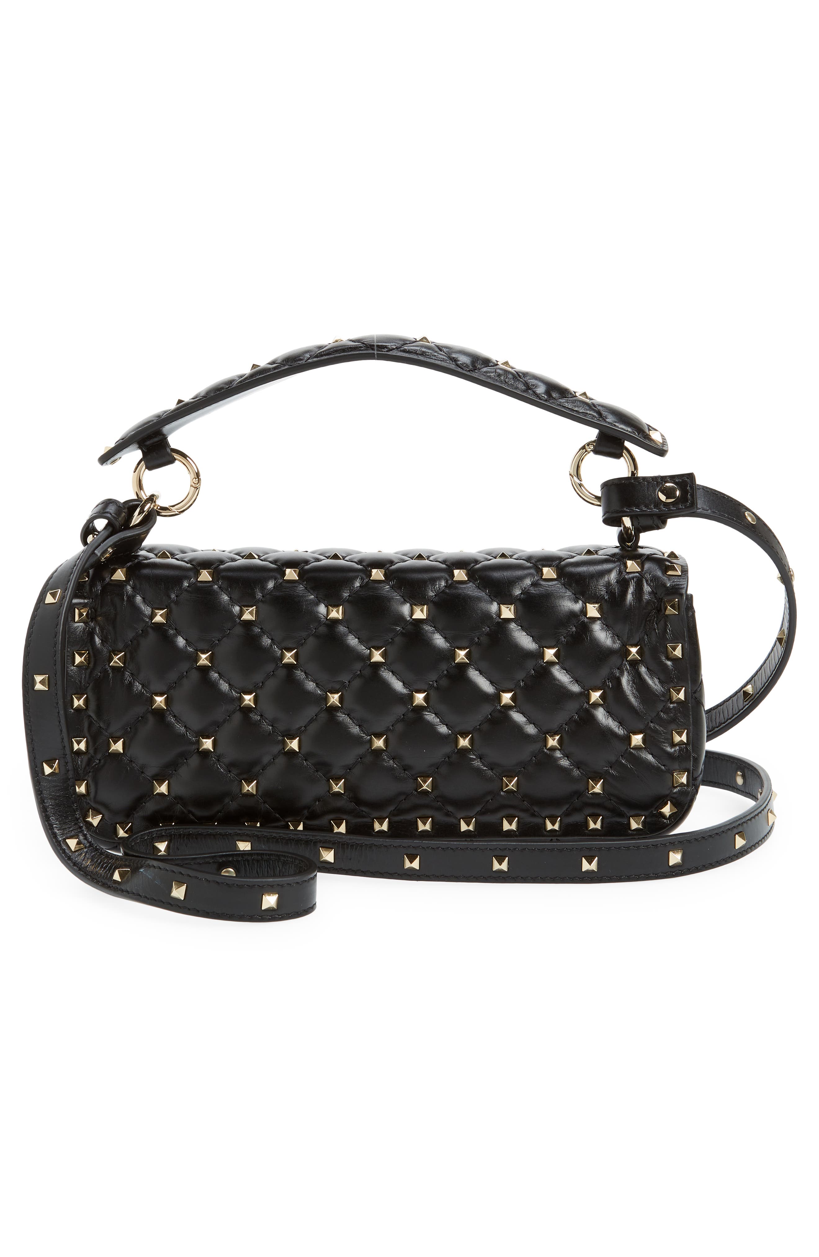 Valentino Garavani Rockstud Spike Leather Shoulder Bag, Alternate, color, 