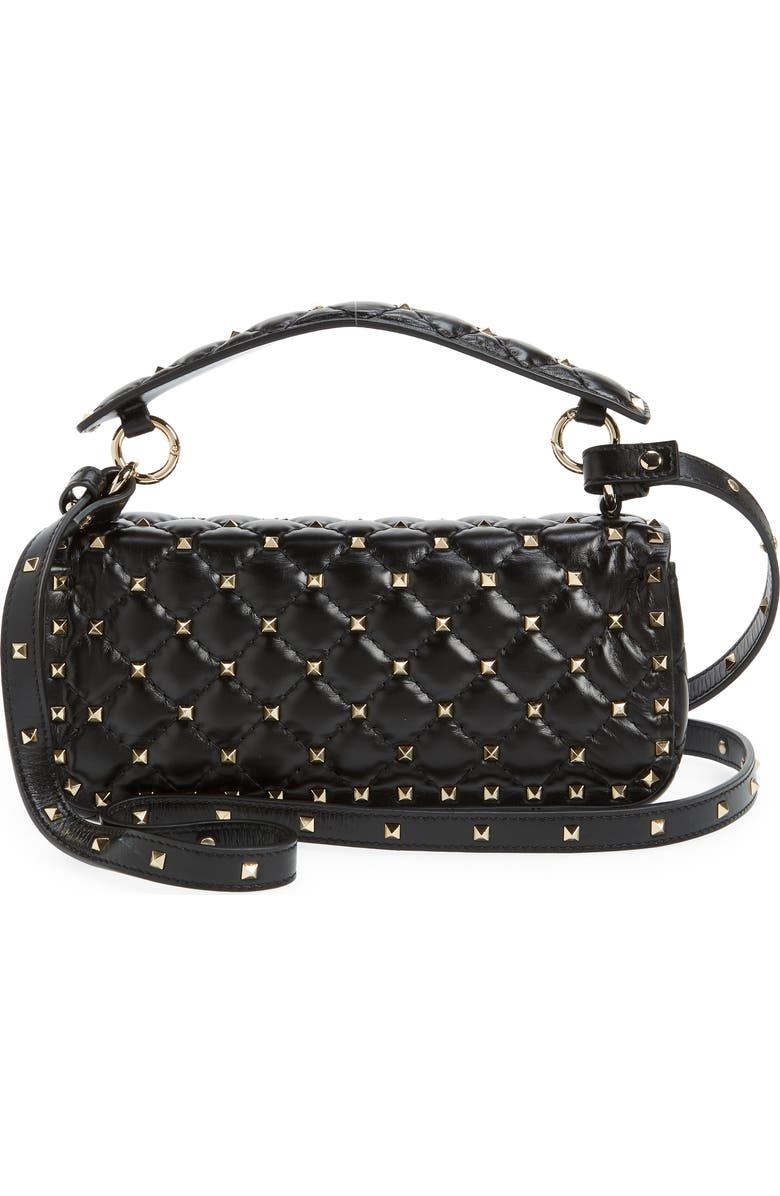 Valentino Garavani Rockstud Spike Leather Shoulder Bag, Alternate, color,