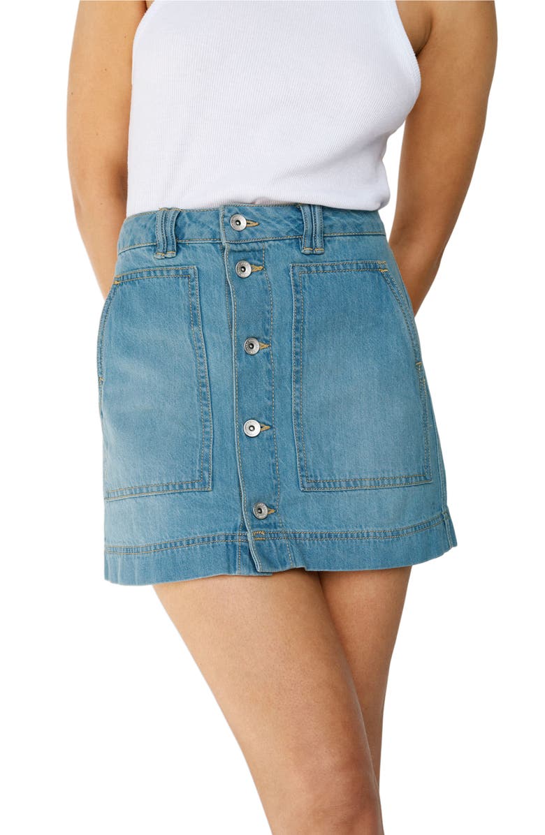 Sanctuary All Buttoned Up Denim Miniskirt, Alternate, color, Dream Team