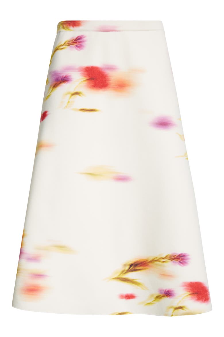 Blurred Print A-Line Skirt, Alternate, color, MASCARPONE/ RED/ CHERIS