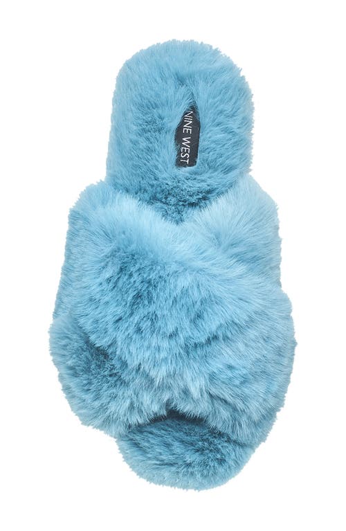 Nine West X-band Faux Fur Slipper In Multi