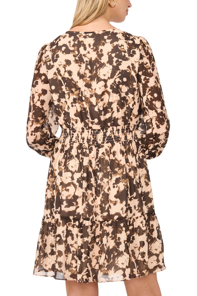 Tiered Long Sleeve Dress, Alternate, color, BROWN STONE