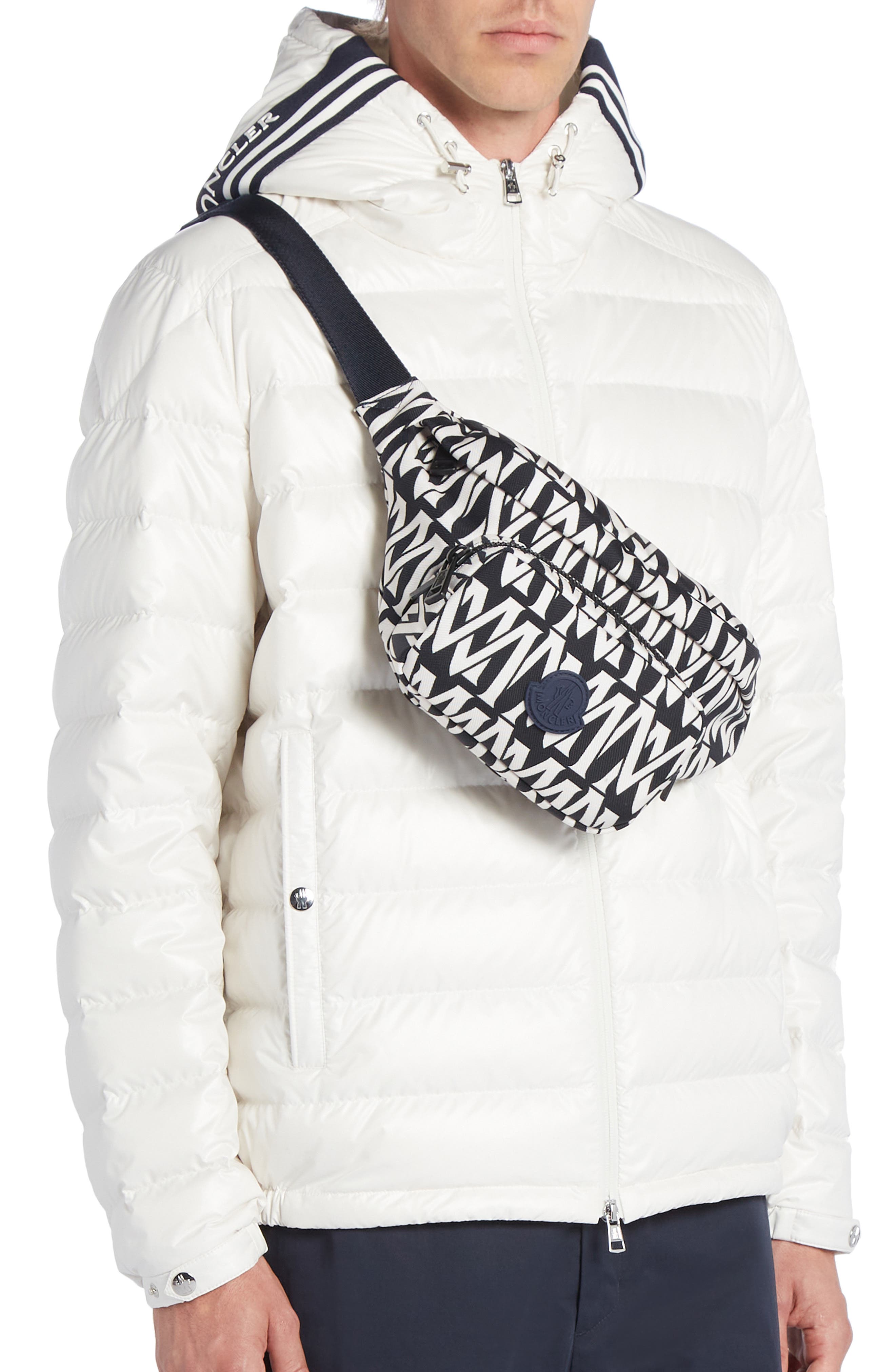 Moncler Durance Logo Print Belt Bag, Alternate, color, 