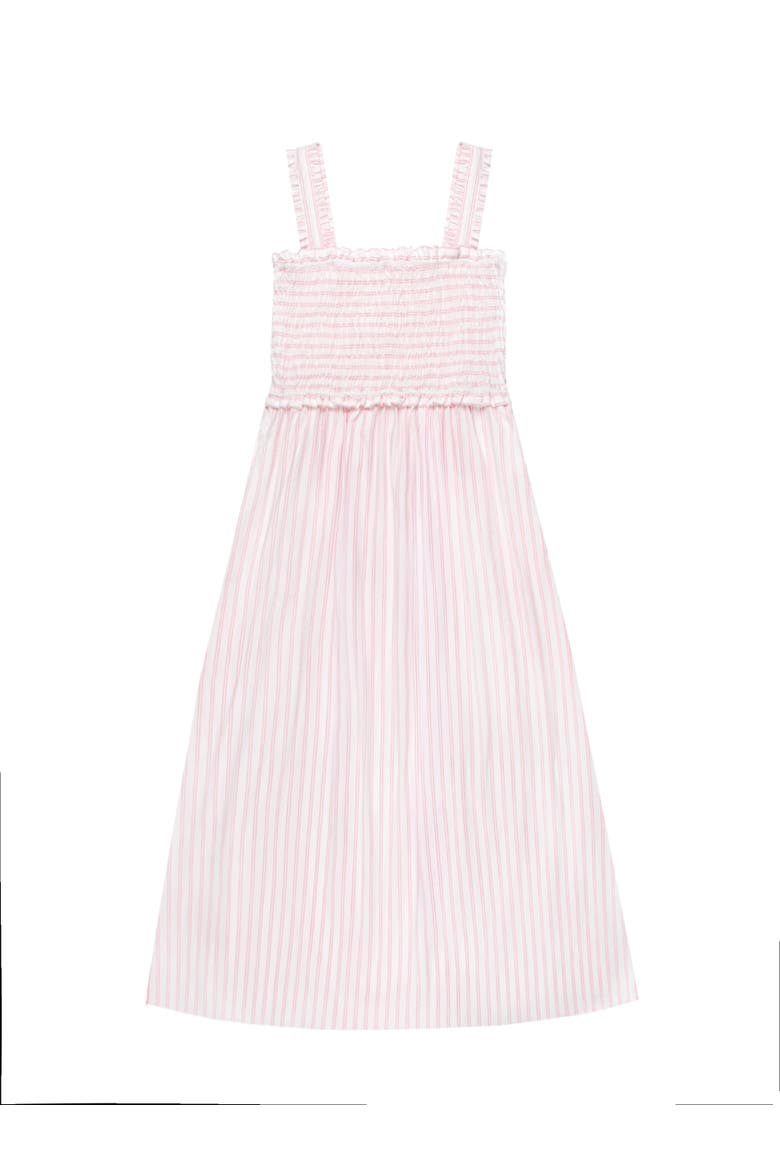 Stripe Shirred Dress, Alternate, color, Pink