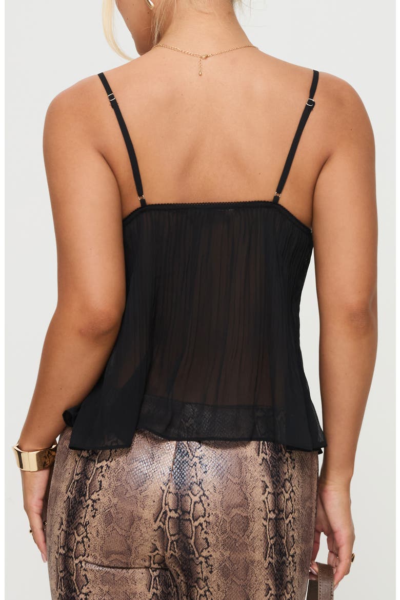 Zami Pleat Babydoll Camisole, Alternate, color, BLACK