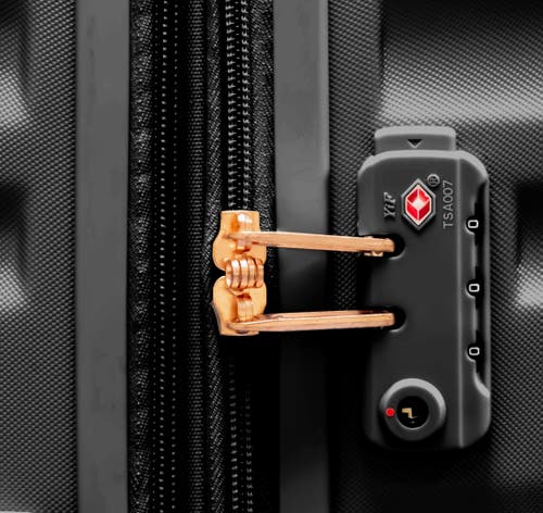 Delsey Paris Alexis Hardside 29-inch Large Checked Expandable Spinner Luggage In Black/rose Gold
