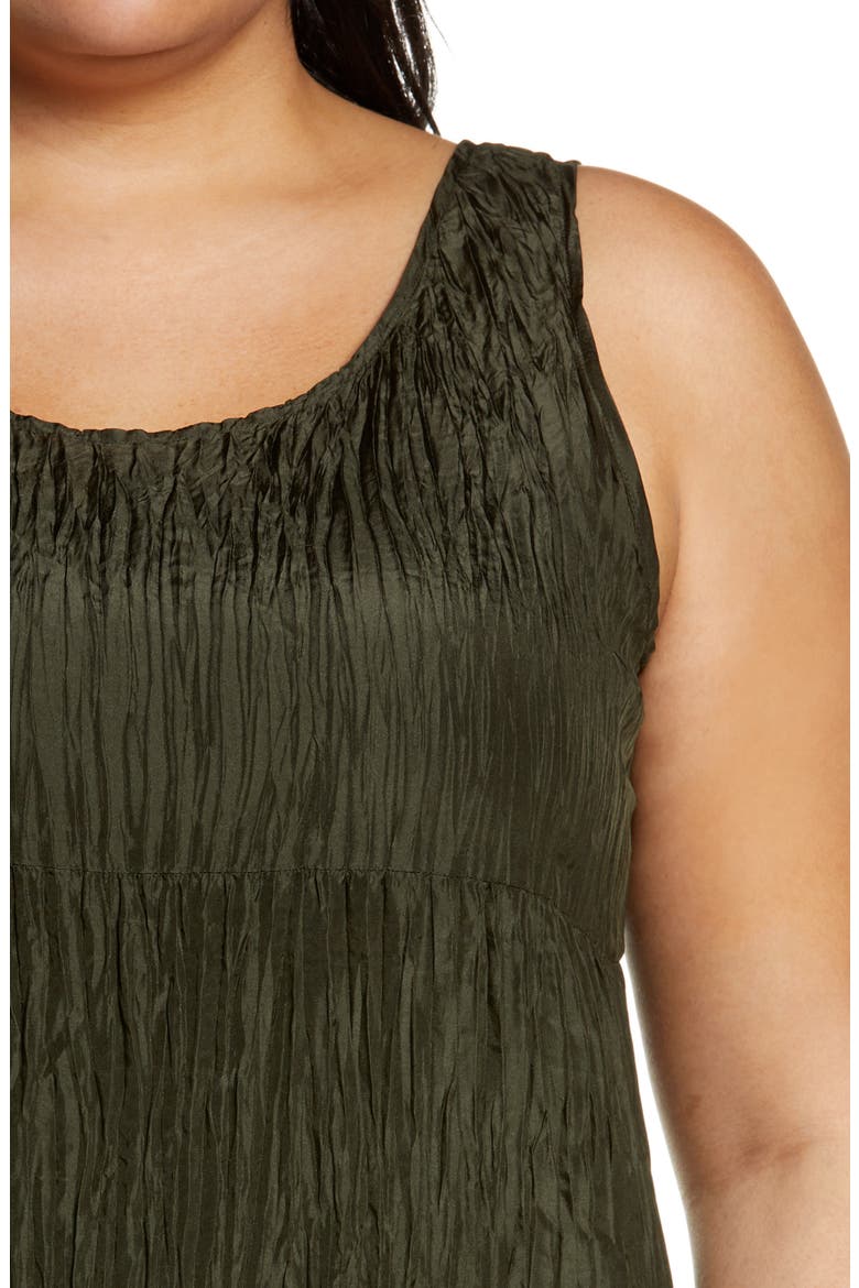 Crushed Silk Tiered Midi Dress, Alternate, color, SEAWEED
