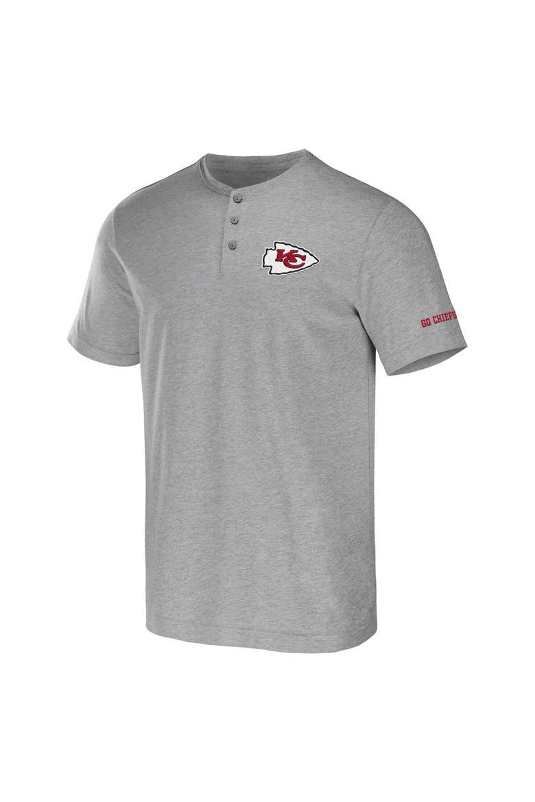 Men's NFL x Darius Rucker Collection by Fanatics Heather Gray Kansas City Chiefs Henley T-Shirt, Alternate, color, Heather Gray