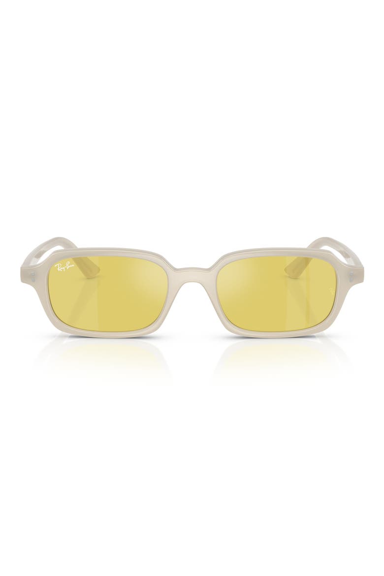52mm Mirrored Pillow Sunglasses, Main, color, WHITE