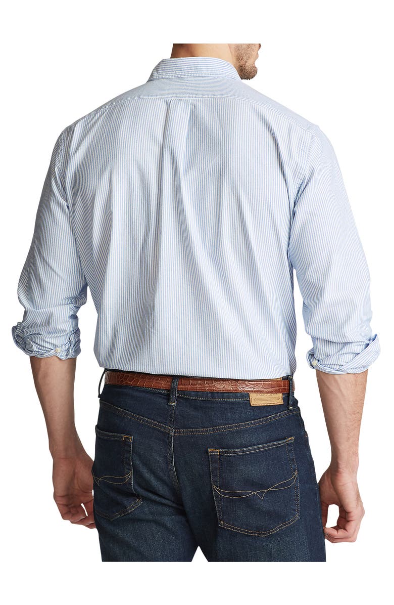 Polo Ralph Lauren Big & Tall Striped Oxford Sport Shirt, Alternate, color, Blue White