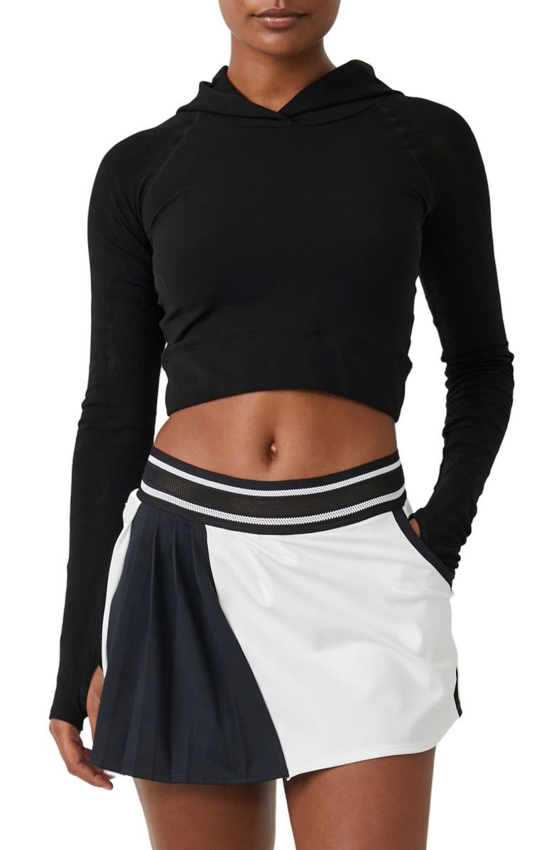 Free People Lucky Layer Cutout Back Crop Hoodie, Main, color, 