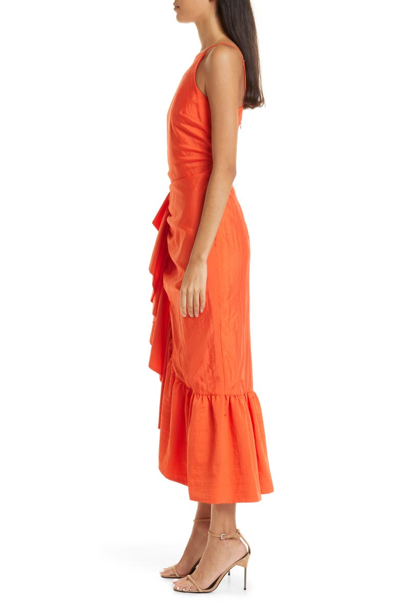 Cinq à Sept Neena Midi Dress, Alternate, color, Cherry Tomato