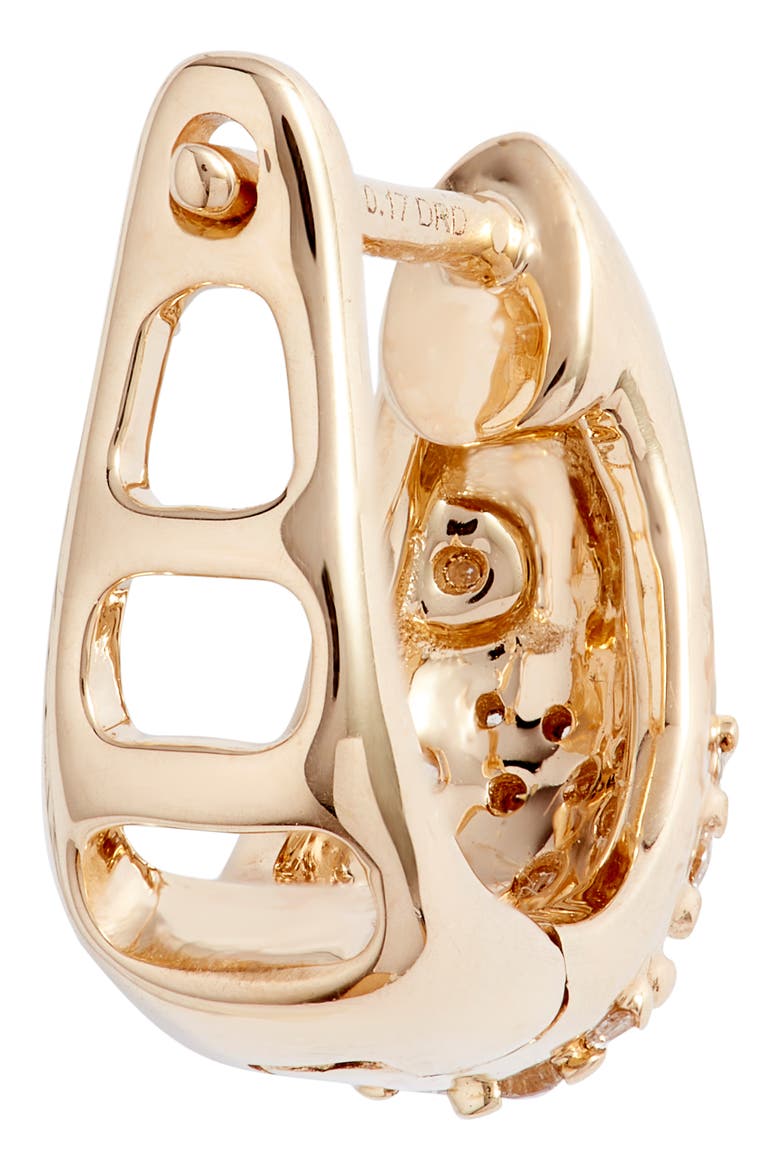Cynthia Rose Pavé Huggie Earrings, Alternate, color, YELLOW GOLD