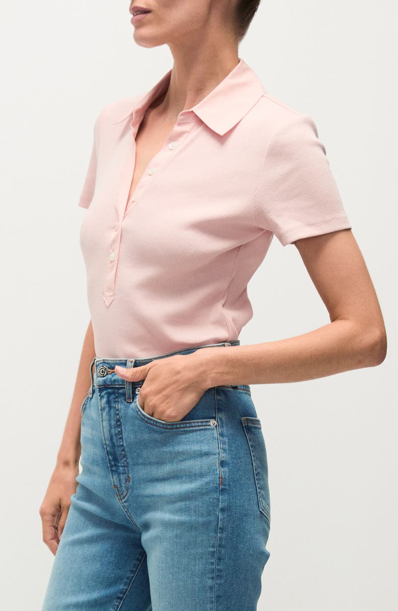 Veronica Beard Kearney Stretch Cotton Polo, Alternate, color, Pink Clay