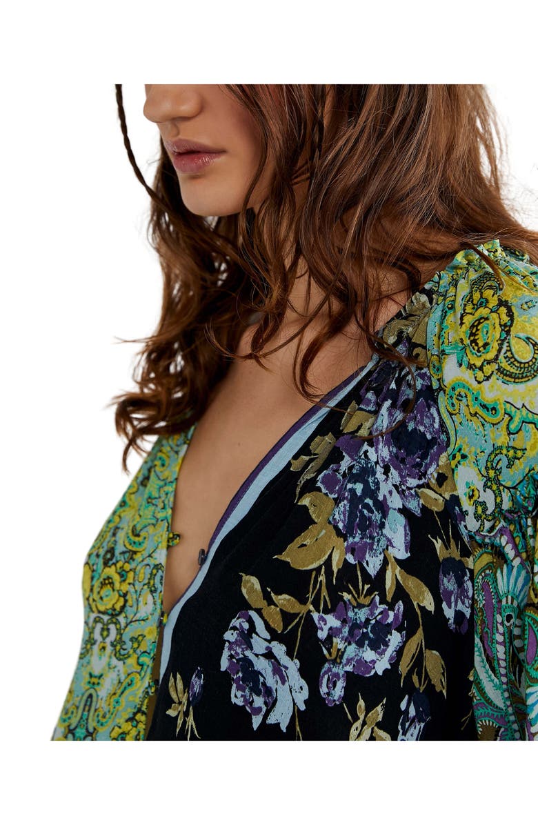 Free People Gemini Patchwork Print Button-Up Blouse, Alternate, color,