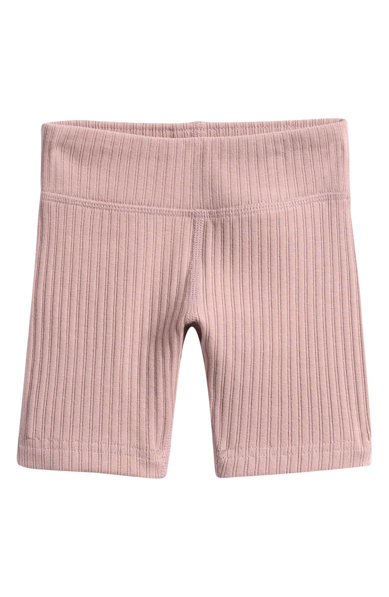 OTTER AVENUE Kids' Brooklyn Rib Bike Shorts, Main, color, Plum Taupe