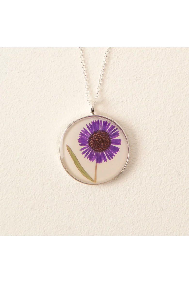Birth Flower Necklace by Shari Dixon, Alternate, color, September / Aster