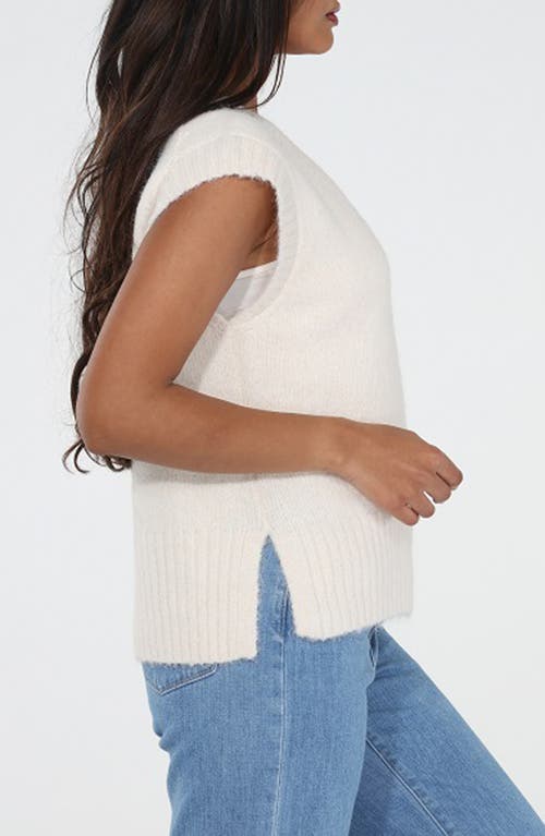 Rain And Rose V-neck Sweater Vest In White