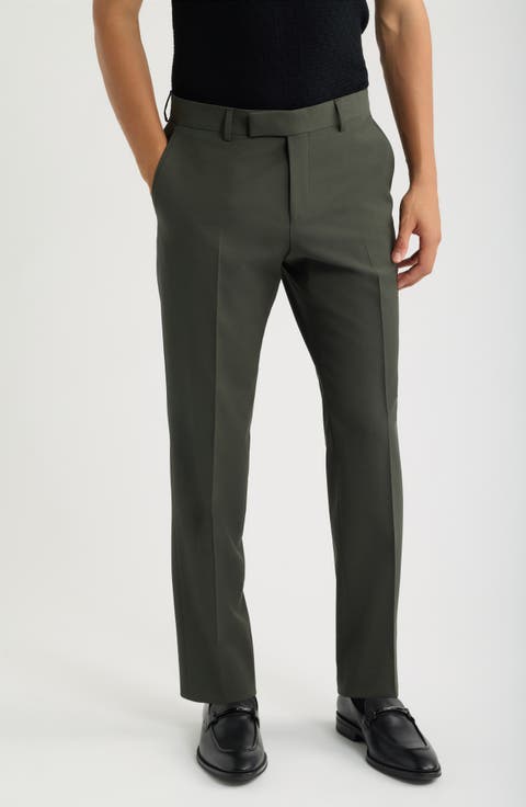 George Flat Front Wool Suit Pants