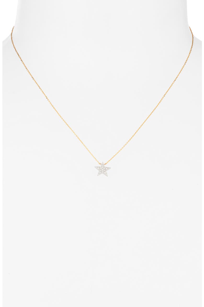 'Julianne Himiko' Diamond Star Pendant Necklace, Alternate, color, YELLOW GOLD/ WHITE GOLD