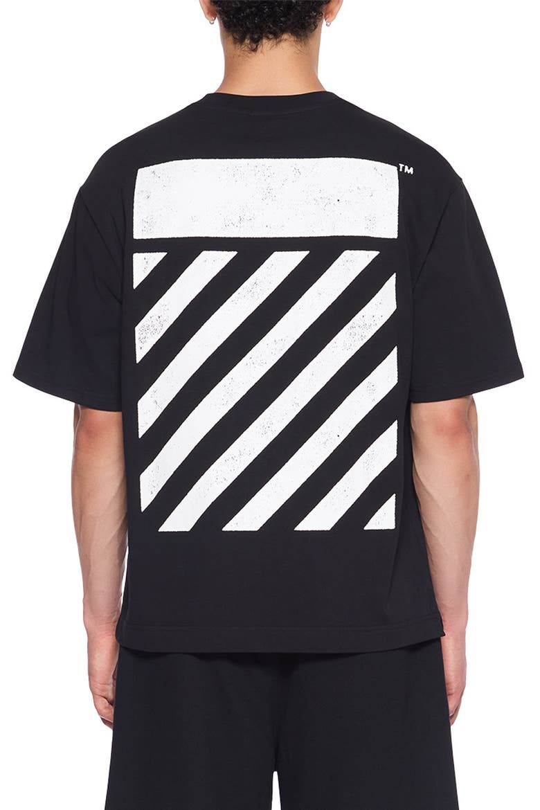 Diagonal Stripe Logo Graphic T-Shirt, Alternate, color, BLACK