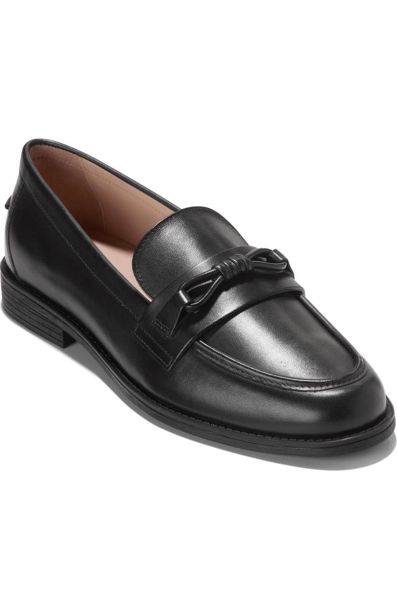 Cole Haan Stassi Bow Loafer, Main, color, Black Leather