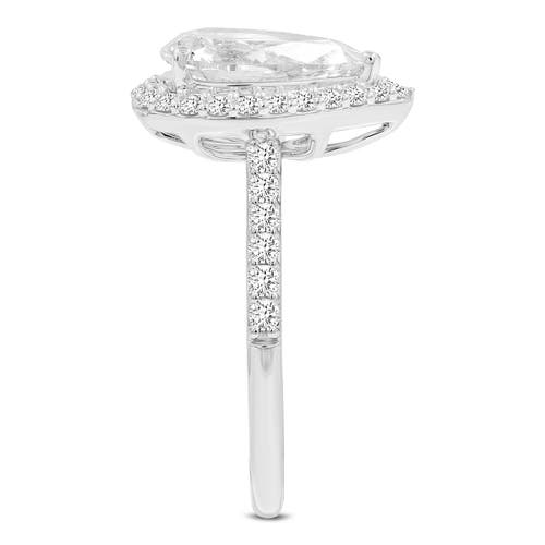 Luvmyjewelry Yasmin 14k White Gold Pear Lab Grown Diamond Halo Engagement Ring In 14k White Gold