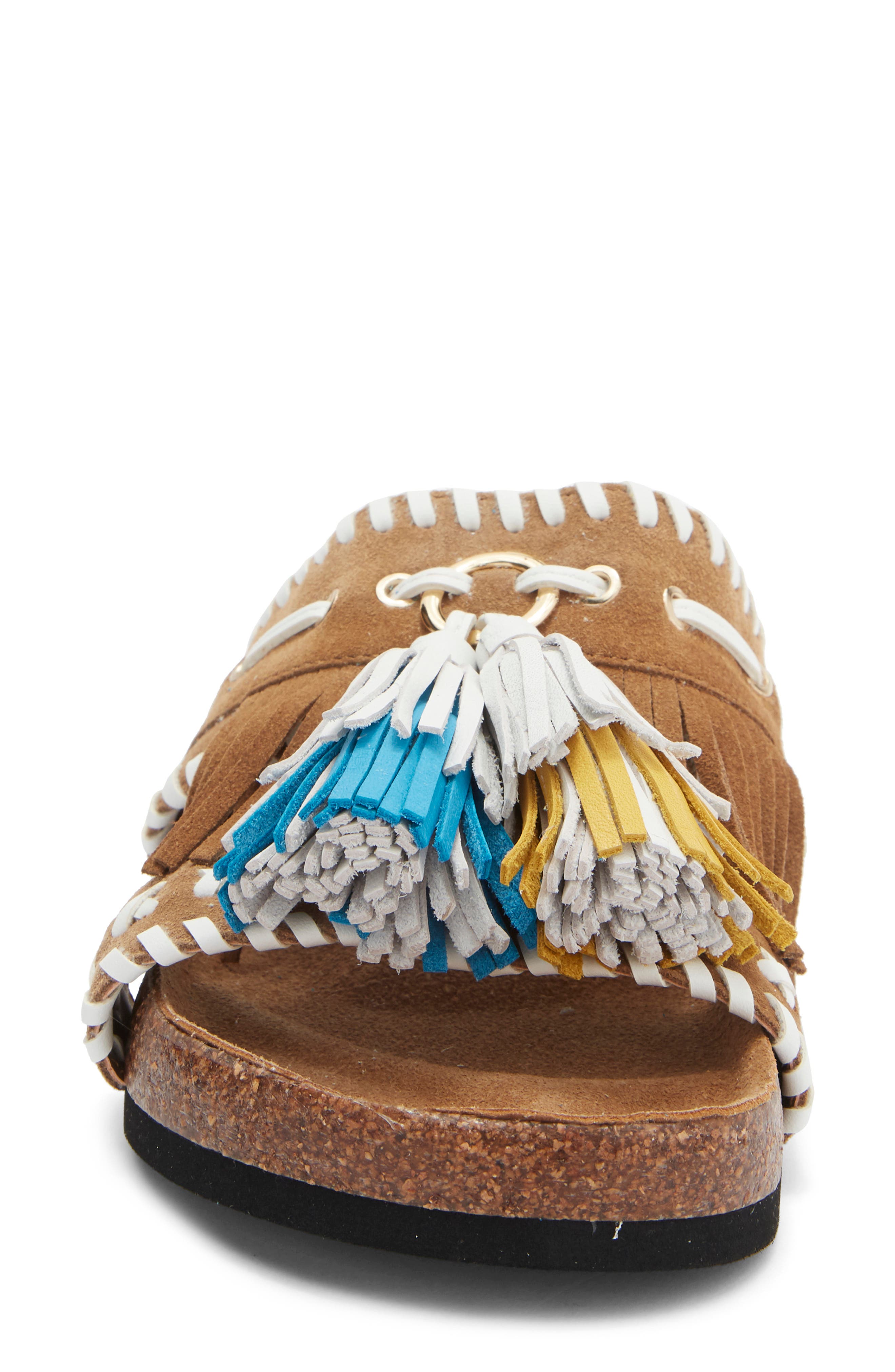 Steve Madden Lester Fringe Woven Sandal, Alternate, color, 