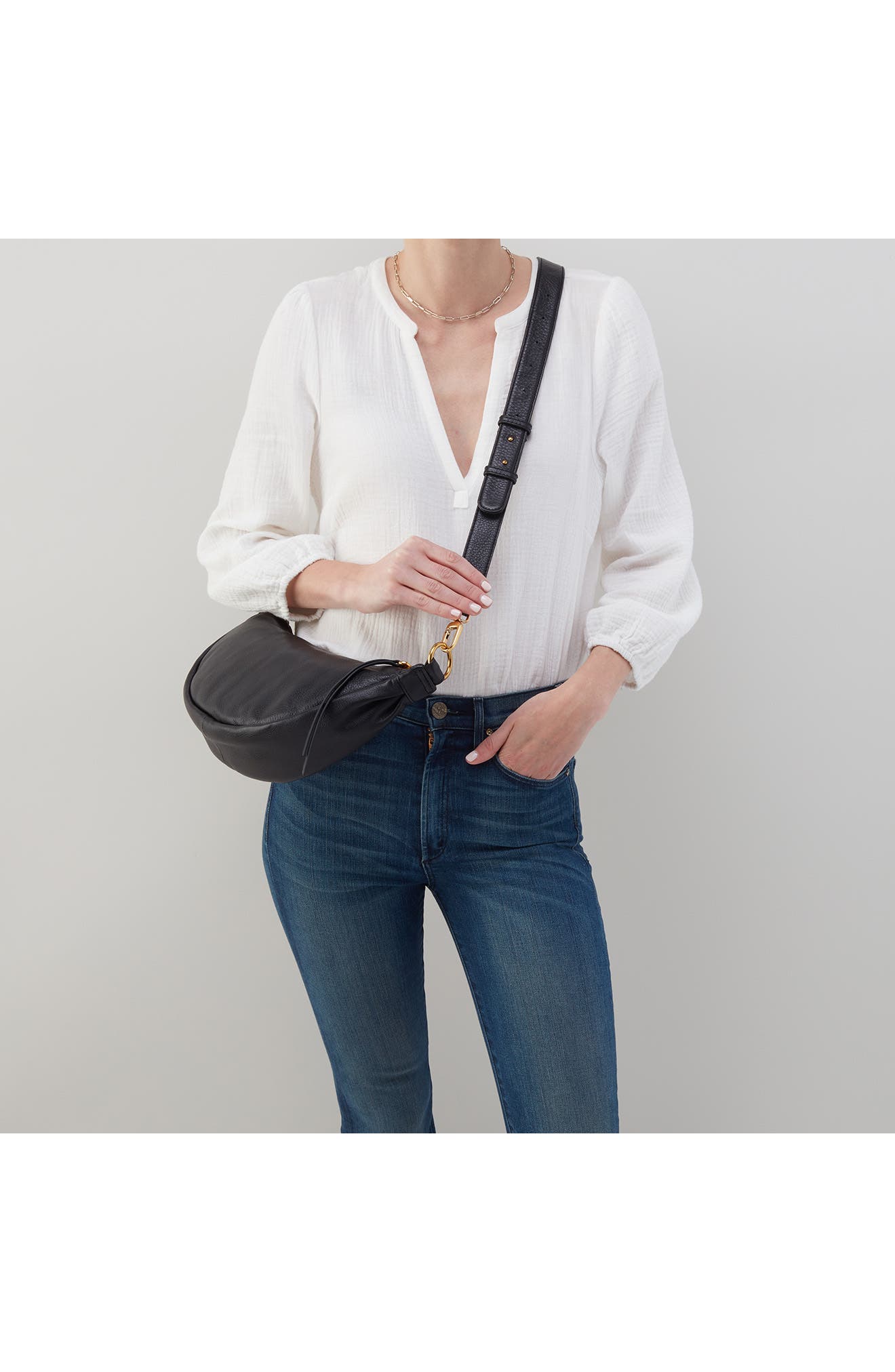 HOBO Knox Leather Crescent Crossbody Bag, Alternate, color, 