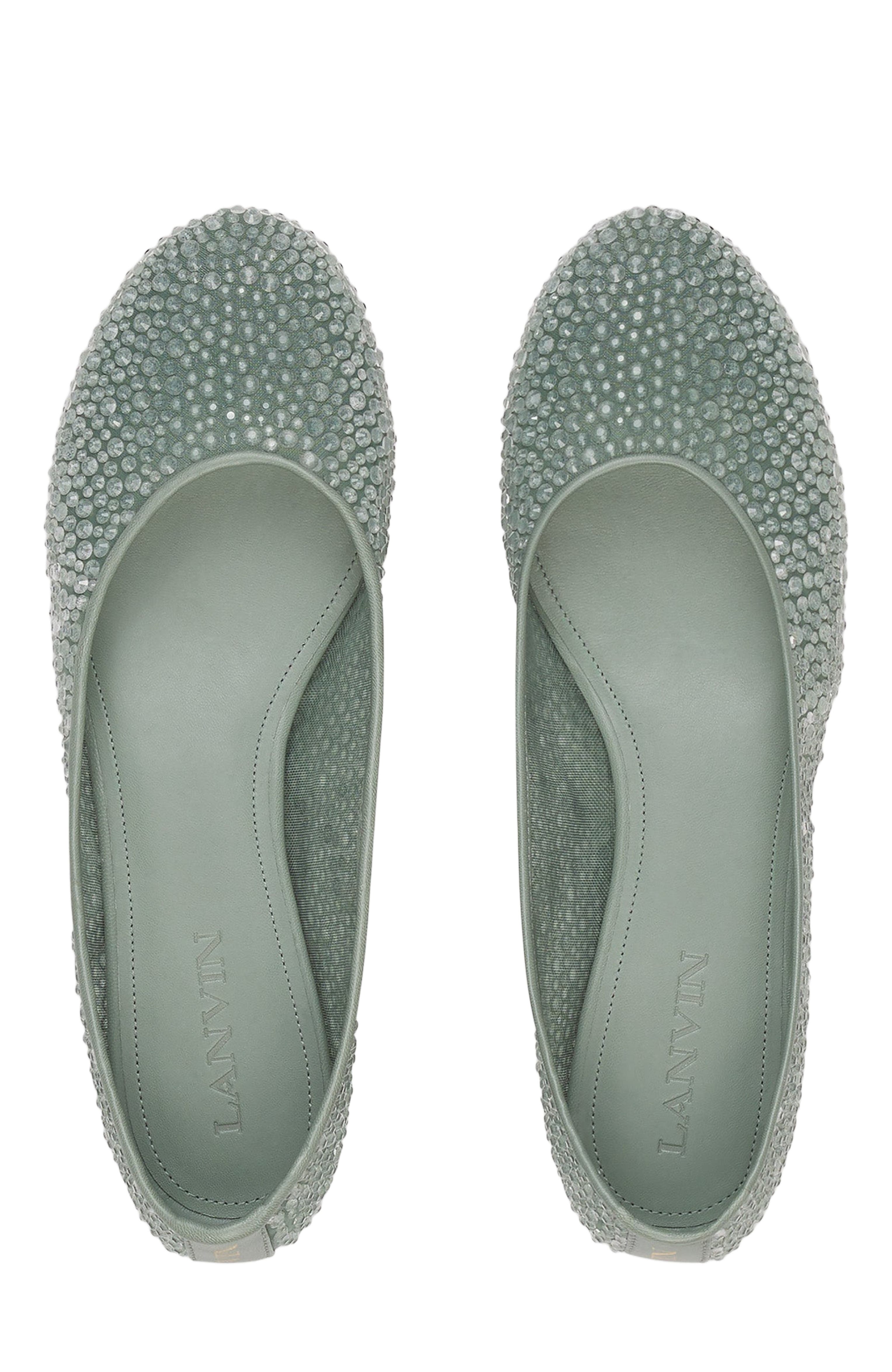 Lanvin Mesh Ballerina With Rhinestones, Alternate, color, 
