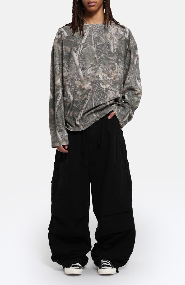 JADED LONDON Oversize Military Cargo Pants, Alternate, color, Black