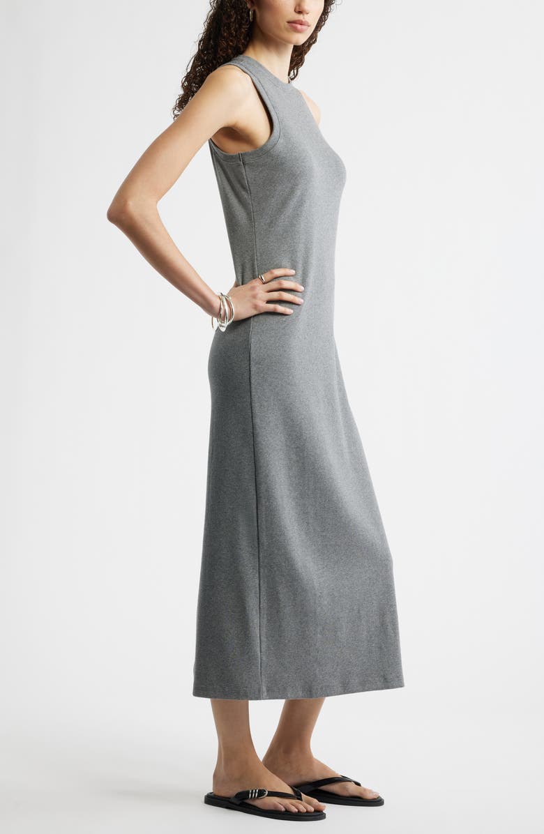 Nordstrom Stretch Cotton Microrib Tank Dress, Alternate, color, Grey Dark Heather
