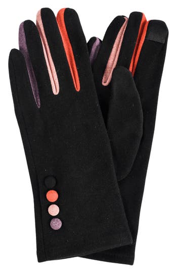Marcus Adler Color Pop Jersey Touchscreen Gloves In Black