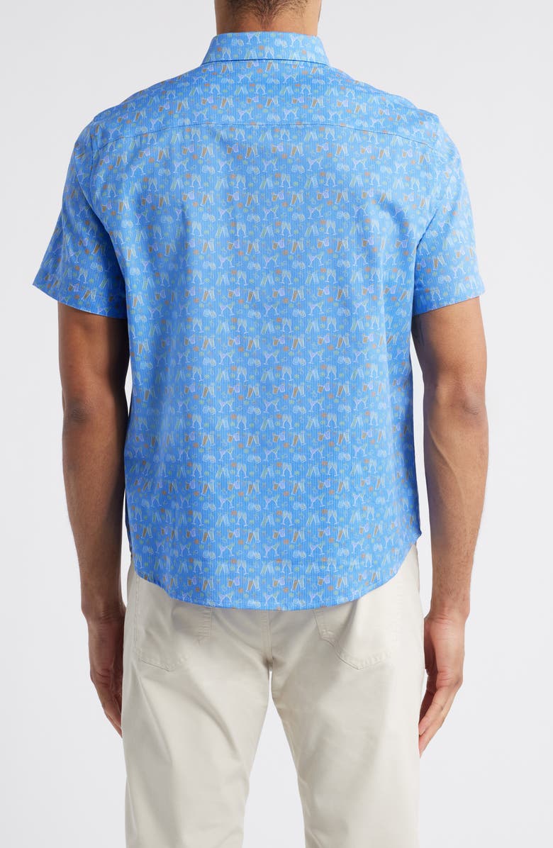 Johnston & Murphy Cocktail Print Short Sleeve Button-Up Shirt, Alternate, color, 