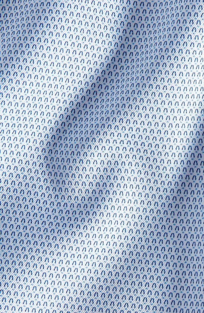 David Donahue Slim Fit Neat Cotton Dress Shirt, Alternate, color, White/ Blue