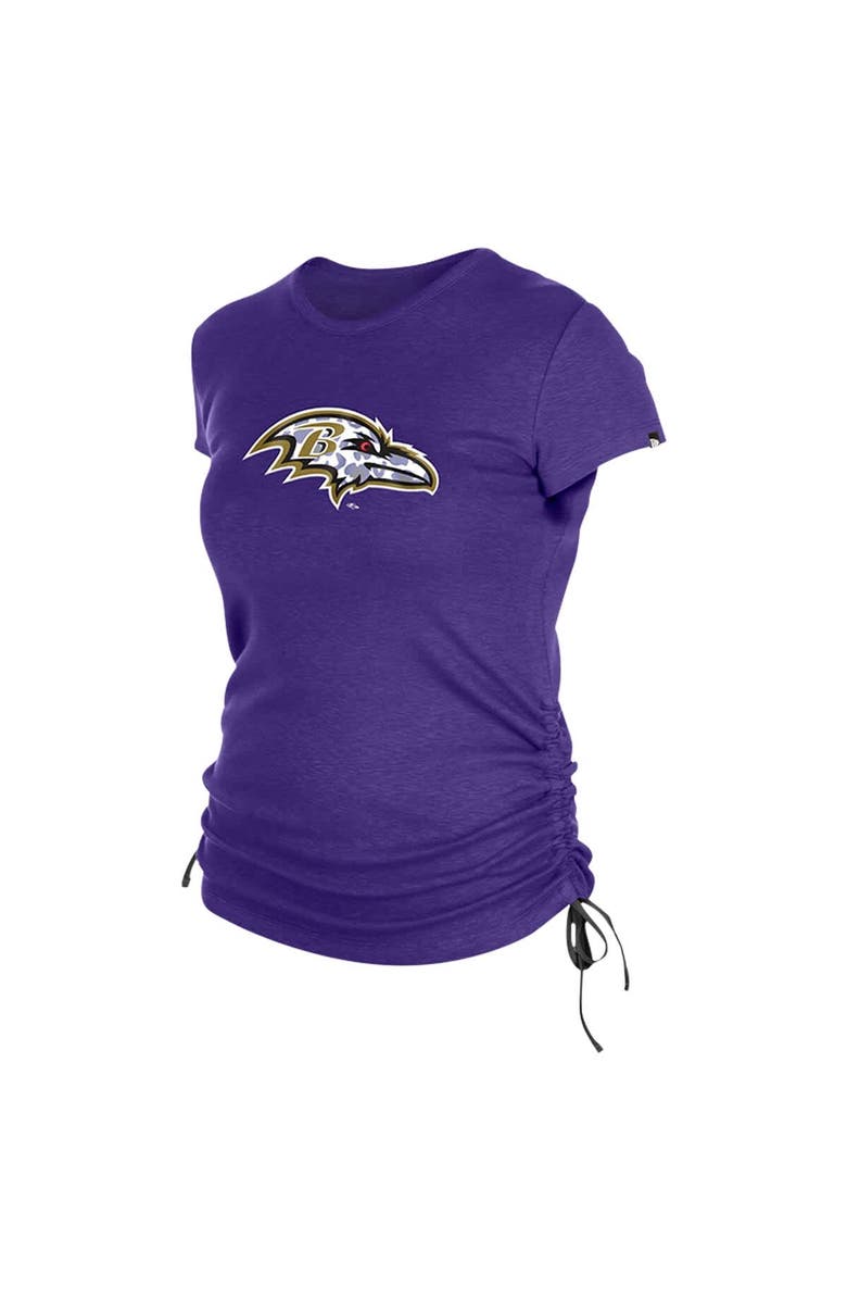 New Era Women's New Era Purple Baltimore Ravens Ruched Side T-Shirt, Alternate, color, Purple
