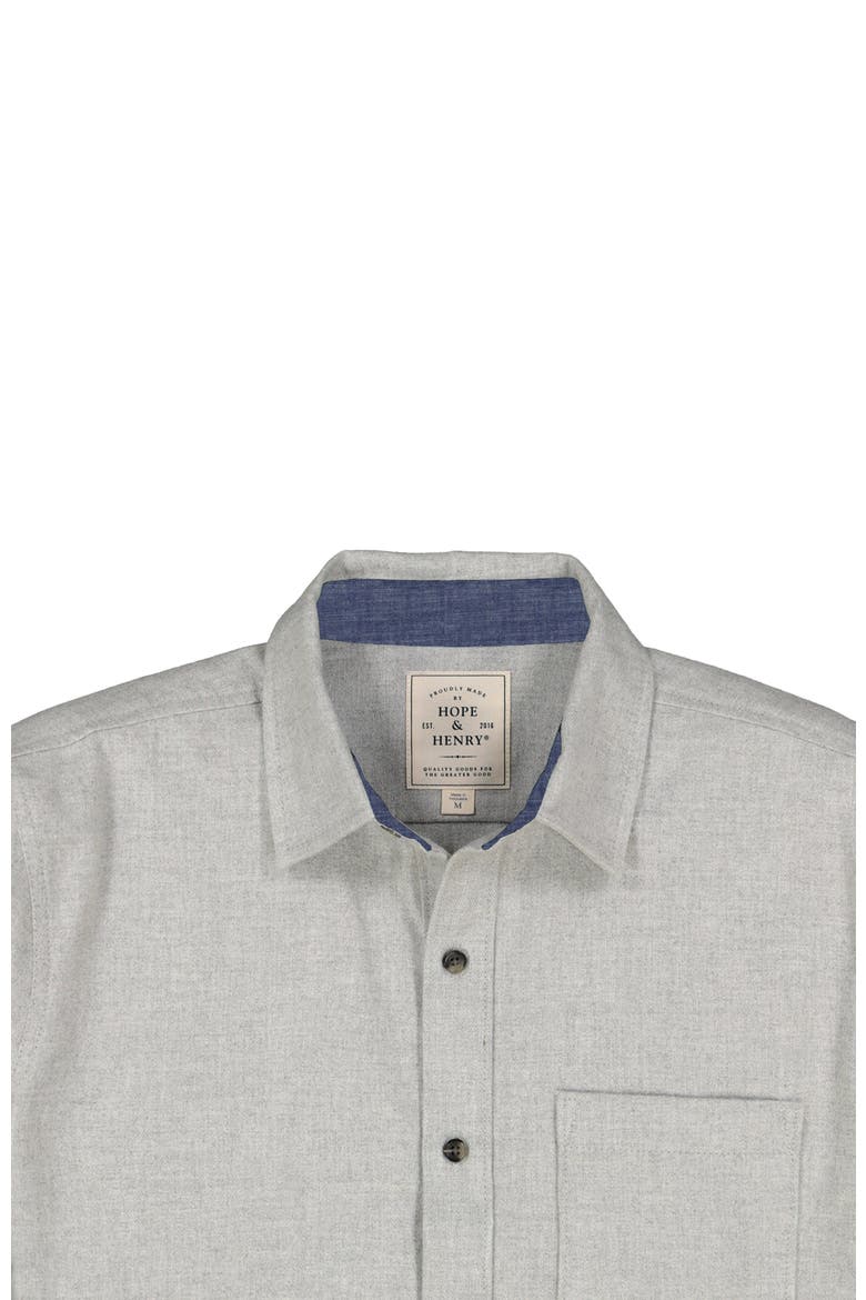 Men's Brushed Flannel Button Down Shirt, Alternate, color, Gray Heather Flannel