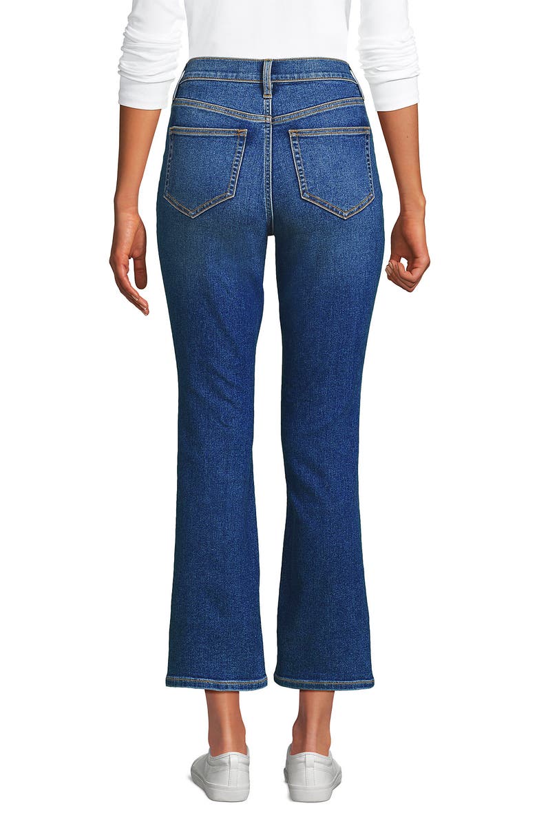 Lands' End Recover Denim High Rise Kick Flare Crop Jeans, Alternate, color,