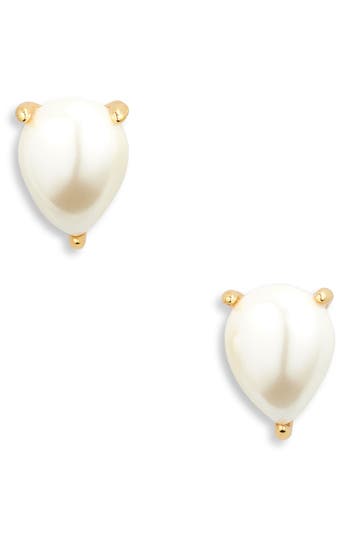 Kate Spade New York Faux Pearl Stud Earrings In Cream/gold