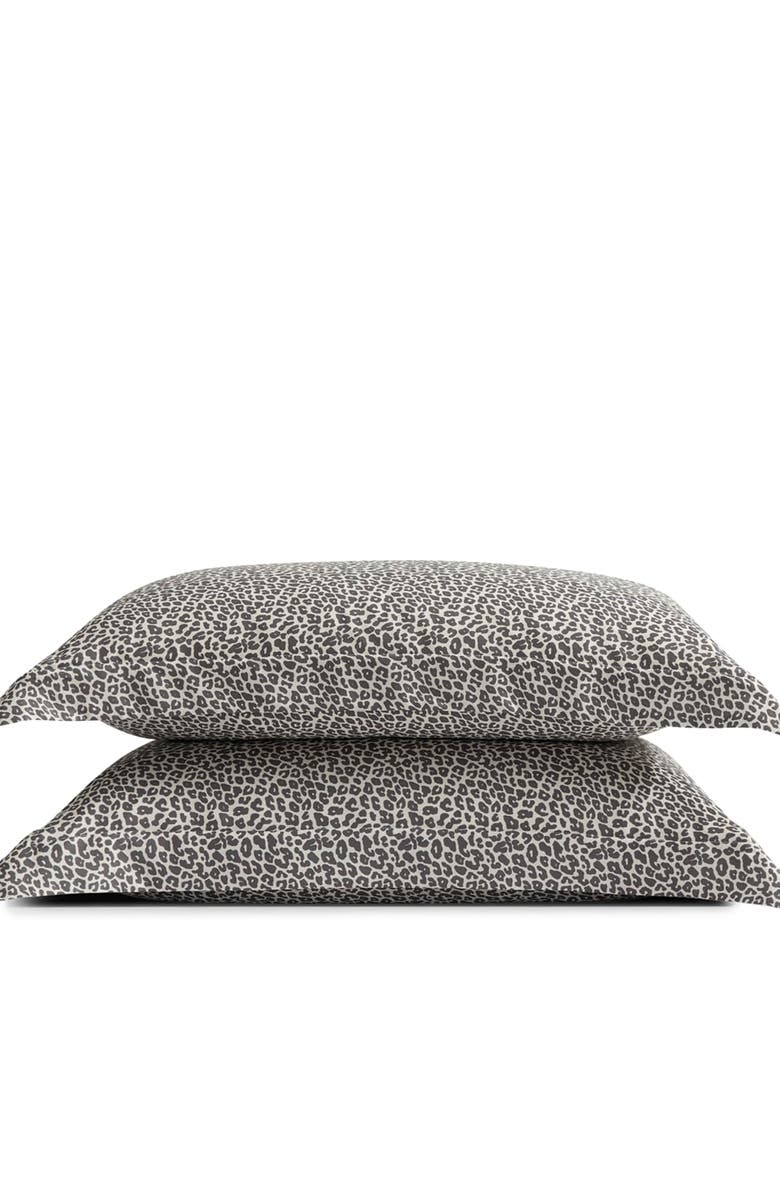 Sunday Citizen Set of 2 Silky Pillow Shams, Alternate, color, Leopard Print