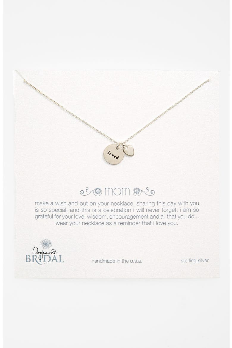 'Mom Loved - Heart' Pendant Necklace (Nordstrom Exclusive), Main, color, STERLING SILVER