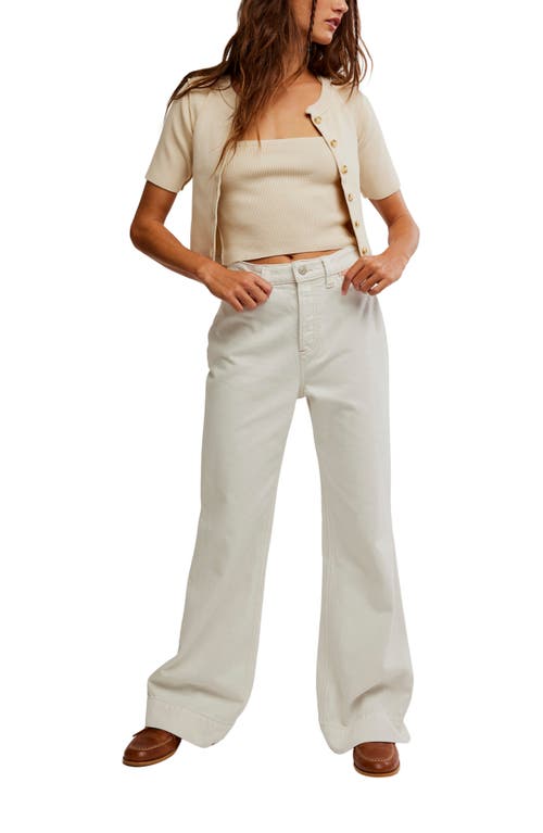Free People Cerine Relaxed Bootcut Jeans In White